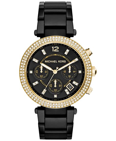 michael kors black face watch womens|Michael Kors watches ladies black.